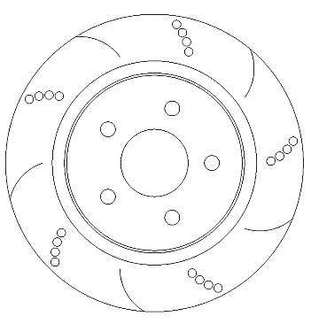 Rear Dimpled & Grooved Brake Discs 280 mm to fit Ford Focus 2.5 ST 225