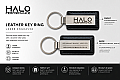 Halo Performance Black Leather Keyring