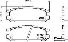 Rear Mintex Car Brake Pads to fit Subaru