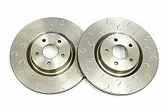 Focus RS MK2 Front Brake Discs Performance Grooved Halo J Hook