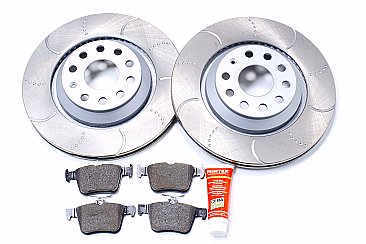 VW Golf R MK7 Rear Grooved Brake Discs and OE Quality 