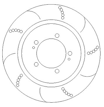 Mitsubishi Evo Rear Brake Discs Dimpled and Grooved 5 6 7 8 9