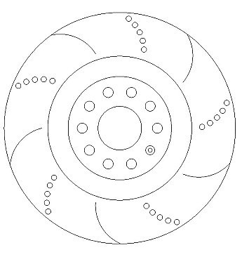 Front Dimpled Grooved Brake Discs VW Golf R32 Audi S3 Quattro