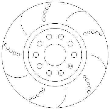 VW Golf GTi GTD Front Brake Discs HALO Dimpled and Grooved 312mm