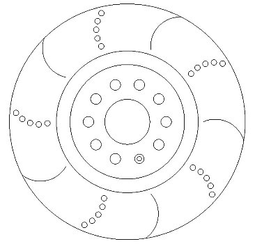 Front DBA Xtreme Pads and Dimpled Grooved Brake Discs to fit VW Golf R MK7