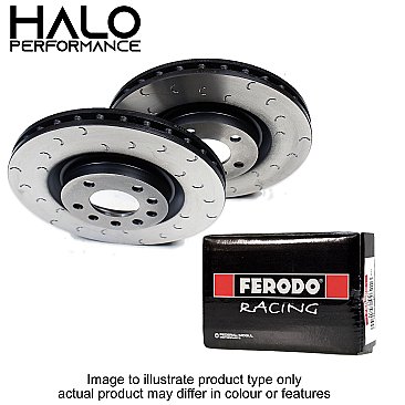 VW Golf R MK7 Rear HALO C Hook Brake Discs with DS2500 Pads