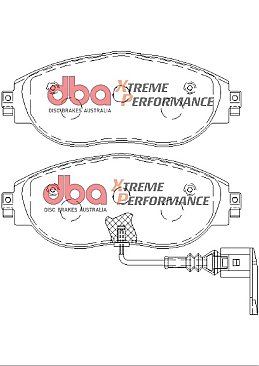 Front DBA Xtreme Brake Pads with Halo Grooved Brake Discs to fit VW Golf R MK7