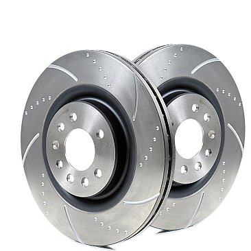Ford Focus 2.5 ST Front Brake Discs HALO Dimpled and Grooved ST 225