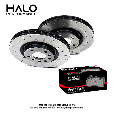 Hyundai I20N Front C Hook Discs with HALO Brake Pads