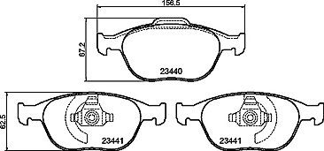 Front Mintex Car Brake Pads MDB2272