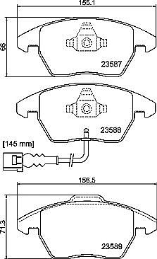 VW Polo 1.8 GTI Front C-Hook Brake Discs with Mintex Pads