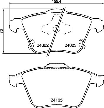 Front Mintex Car Brake Pads MDB2768