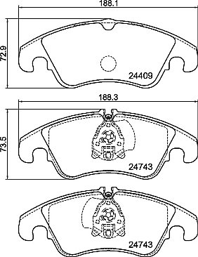 Front Grooved Brake Discs and Mintex Pads to fit Ford Focus RS MK2