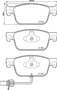 Front Mintex Car Brake Pads MDB3871