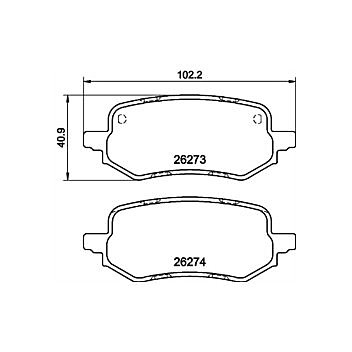 Ford Puma 1.0 Ecoboost Rear C-Hook Brake Discs with Mintex Pads