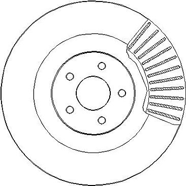Front Brake Disc 350 mm to fit Ford Focus MK3 RS