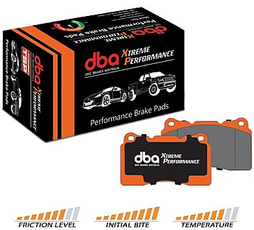 Front DBA Xtreme Brake Pads with Halo Grooved Brake Discs to fit VW Golf R MK7