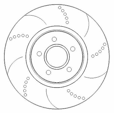 Ford Focus ST 225 Front Halo Performance Dimpled and Grooved Brake Discs