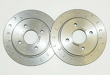 Fiesta ST150 ST180 Rear Halo Slotted Brake Discs and Mintex Brake Pads