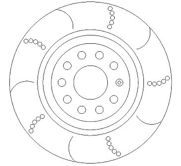VW Golf R MK7 Rear Brake Discs with Brake Pads Dimpled and Grooved