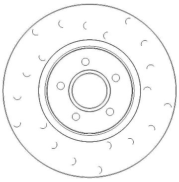 Front C Hook Grooved Brake Disc to fit Ford Focus ST 250