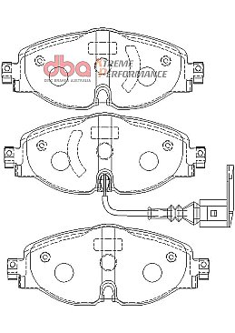 DBA Xtreme Brake Pads to fit VW Golf MK7 GTI