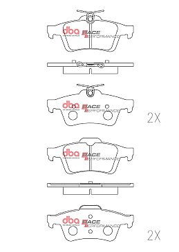 Ford Focus ST/RS MK3 DBA Race Performance Rear Brake Pads