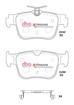 VW Golf R MK8 Rear DBA Xtreme Brake Pads