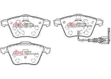 Front DBA Xtreme Brake Pads to fit Audi S3 8P
