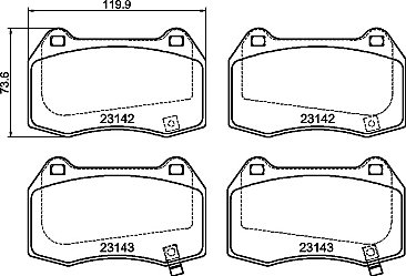 Front Mintex Performance Pads to fit Nissan Honda