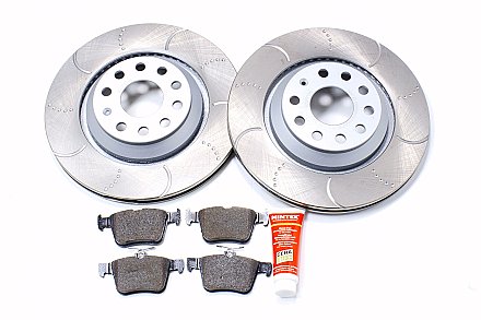Rear Dimpled Grooved Brake Discs and Mintex Pads to fit Audi S3 Quattro 8V