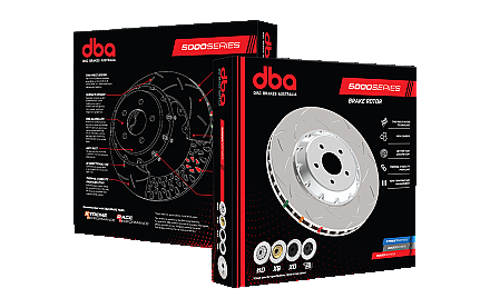 DBA 5000 series T3 Slotted Black Hat Brake Disc 350mm x 32mm Kangaroo Paw DBA52224V2BLKS - Front