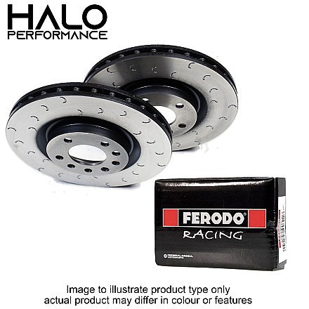VW Golf R MK7 Rear HALO C Hook Brake Discs with DS2500 Pads