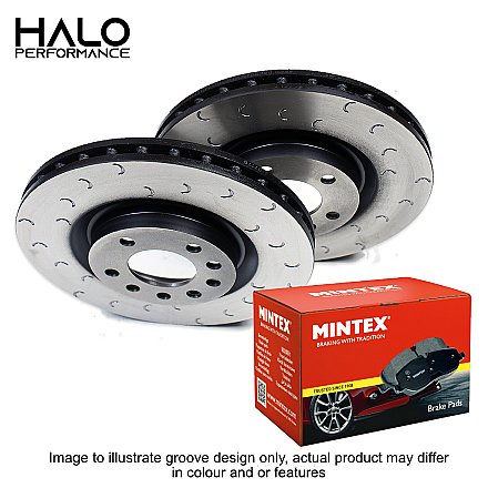 Rear Slotted Brake Discs and Mintex Pads to fit Toyota GT86