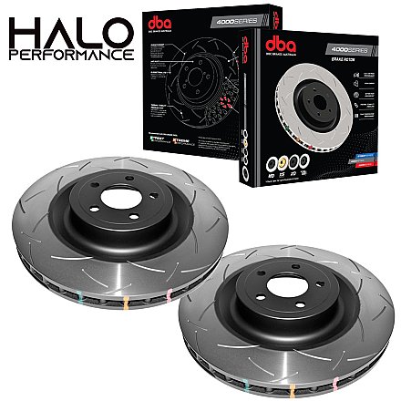 DBA 4000 Series T3 Front Slotted Brake Discs for Ford Mustang 5.0