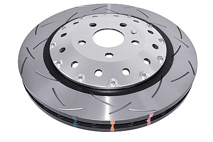 DBA 5000 series T3 Slotted Silver Hat Brake Disc 370mm x 34mm Kangaroo Paw DBA52844SLVS - Front