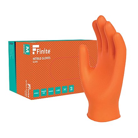 Finite Orange Grip Nitrile Gloves