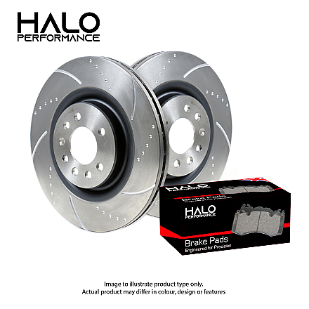 Hyundai I30N Rear Dimpled & Grooved Discs with HALO Pads