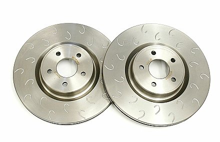Focus RS MK2 Front Brake Discs Performance Grooved Halo J Hook