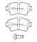 DBA Xtreme Performance Brake Pads 129/129mm x 71.4/64.9mm DB15119XP - Front