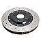 DBA 5000 series Crossed Drilled & Slotted 2-Piece Black Hat Brake Disc 295mm x 25mm Kangaroo Paw DBA5010BLKXS - Front