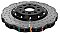 DBA 5000 series Crossed Drilled & Dimpled Black Hat Brake Disc 340mm x 30mm Kangaroo Paw DBA52830WBLKXD - Front