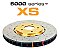 DBA 5000 series Crossed Drilled & Slotted 2-Piece Gold Hat Brake Disc 320mm x 30mm Kangaroo Paw DBA5575GLDXS - Front