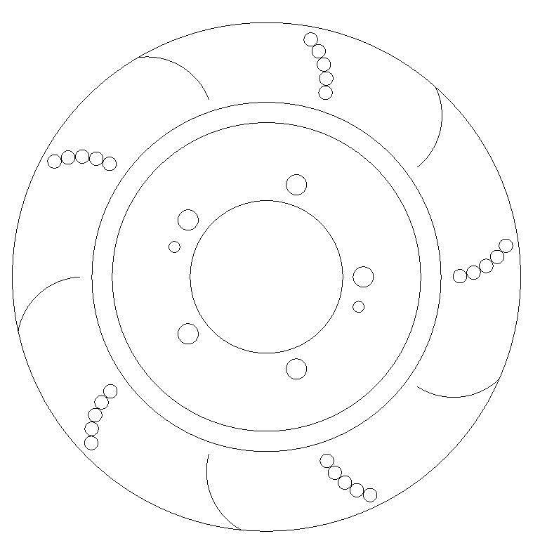 Mitsubishi Evo Rear Brake Discs Dimpled and Grooved 5 6 7 8 9