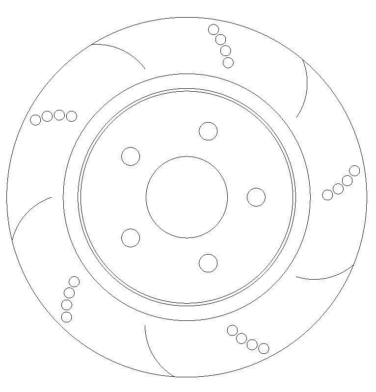 Rear Dimpled & Grooved Brake Discs 280 mm to fit Ford Focus 2.5 ST 225