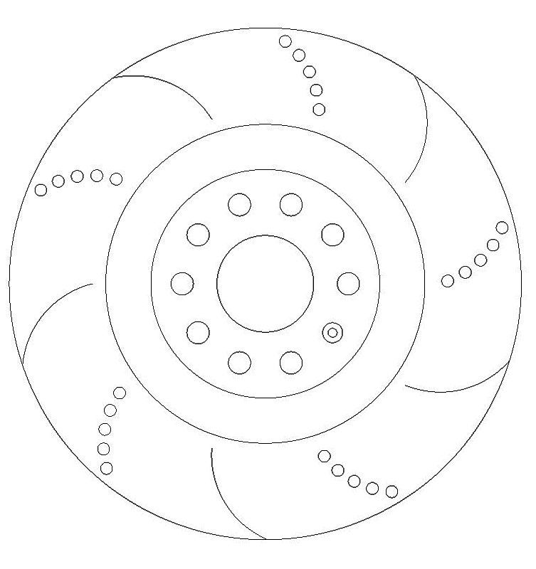 Front Dimpled Grooved Brake Discs VW Golf R32 Audi S3 Quattro