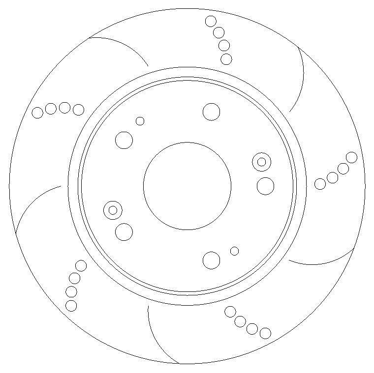 Civic Type R FN2 Rear Brake Discs Dimpled Grooved