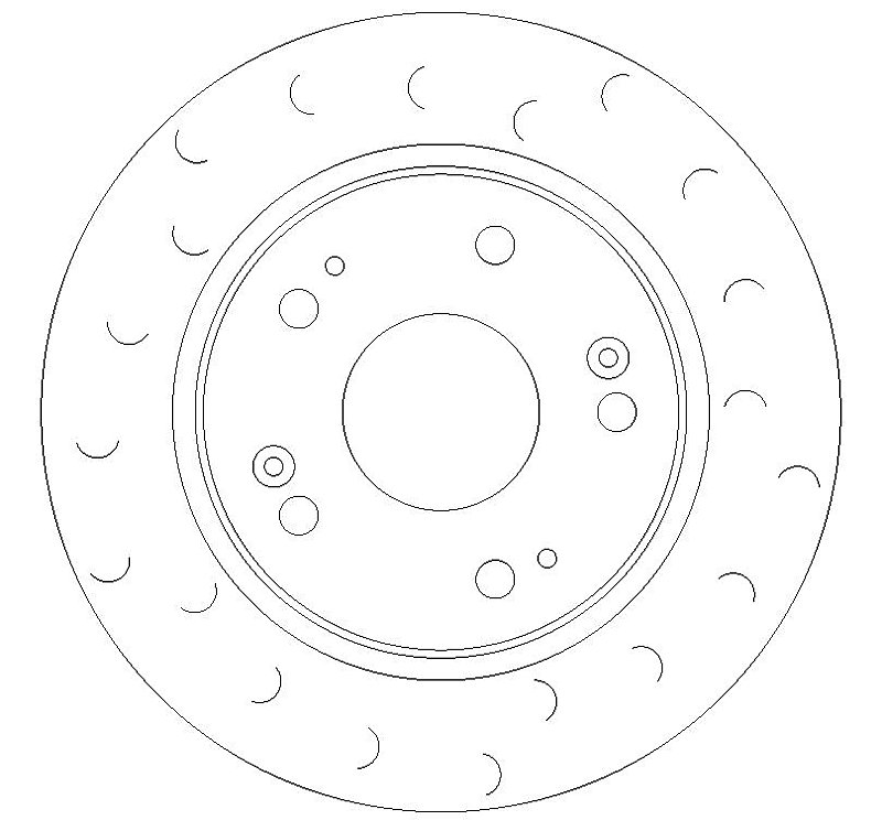 Rear C-Hook Grooved Brake Discs to fit Honda Civic Type R FN2