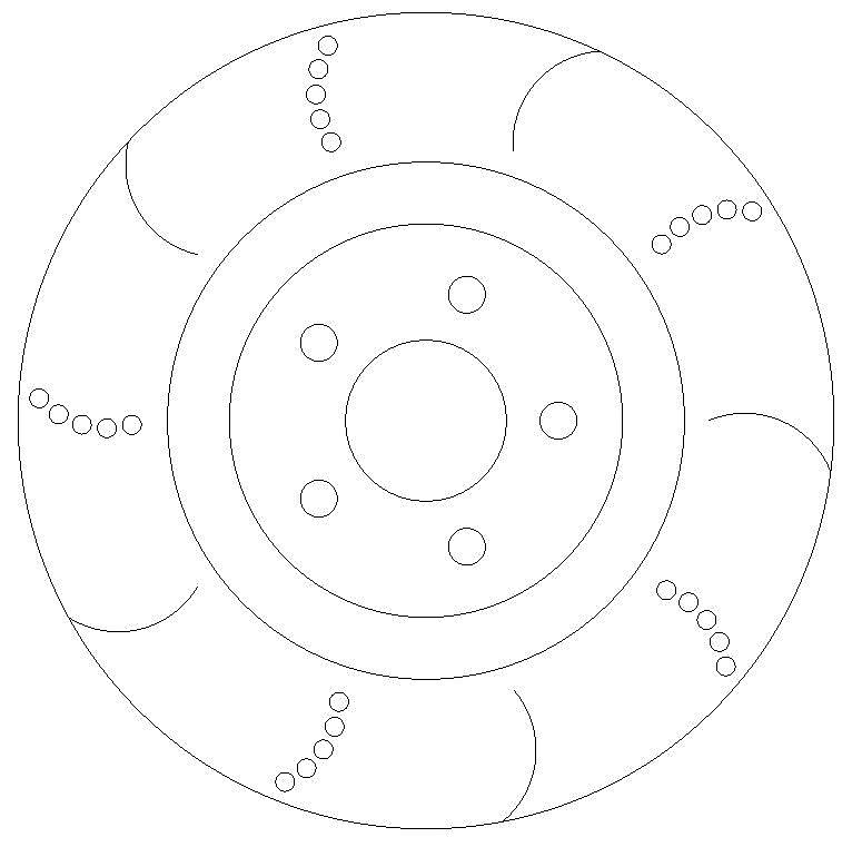 Front Dimpled and Grooved Brake Discs BD1518B