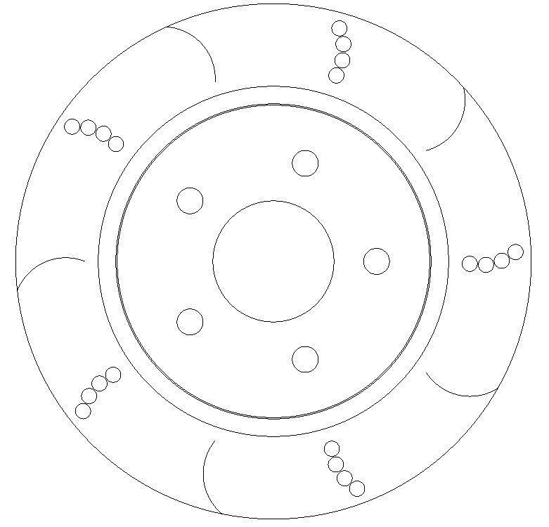 Rear Dimpled and Grooved Brake DIscs Focus 2.0 ST 250